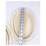 Vintage Federal Glass Amber Madrid Oval Platters (Lot of 2)