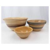 Antique Yellow Ware Bowls & Stoneware Bowl Mixed Lot