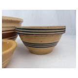Antique Yellow Ware Bowls & Stoneware Bowl Mixed Lot