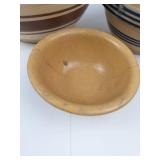 Antique Yellow Ware Bowls & Stoneware Bowl Mixed Lot