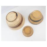 Antique Yellow Ware Bowls & Stoneware Bowl Mixed Lot