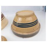 Antique Yellow Ware Bowls & Stoneware Bowl Mixed Lot