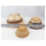 Antique Yellow Ware Bowls & Stoneware Bowl Mixed Lot