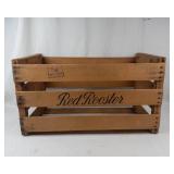 Vintage Red Rooster Wooden Crate