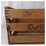 Vintage Red Rooster Wooden Crate