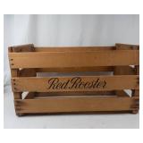 Vintage Red Rooster Wooden Crate