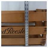 Vintage Red Rooster Wooden Crate