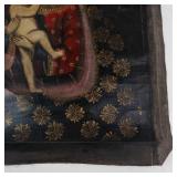 Spanish Colonial Virgin Mary & Child Brocato Painting
