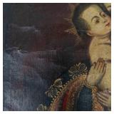 Spanish Colonial Virgin Mary & Child Brocato Painting