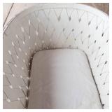 Vintage Wicker Baby Bassinet With Folding Legs & Wheels