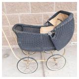 Antique Heywood-Wakefield Wicker Baby Buggy