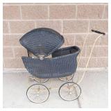 Antique Heywood-Wakefield Wicker Baby Buggy
