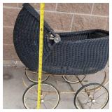 Antique Heywood-Wakefield Wicker Baby Buggy