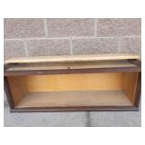 Oak Barrister Bookcase Section With Sliding Glass Door