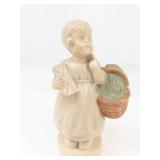 Mixed Lot Chalkware Girl, Porcelain Hand, Pottery Vase & Glass Dish
