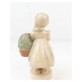 Mixed Lot Chalkware Girl, Porcelain Hand, Pottery Vase & Glass Dish