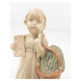Mixed Lot Chalkware Girl, Porcelain Hand, Pottery Vase & Glass Dish
