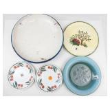 Vintage Ceramic Plates & Shallow Bowl Mixed Lot