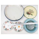 Vintage Ceramic Plates & Shallow Bowl Mixed Lot