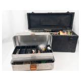 Vintage Tool Box and Tools and Vintage Tackle Box and Tackle