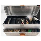 Vintage Tool Box and Tools and Vintage Tackle Box and Tackle