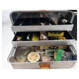Vintage Tool Box and Tools and Vintage Tackle Box and Tackle