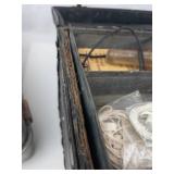 Vintage Tool Box and Tools and Vintage Tackle Box and Tackle