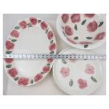 Hand-Painted Floral Serving Ware Set (Lot of 3)