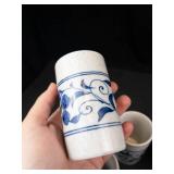 Hozan Otagiri Blue Floral Japanese Tea Cups Set of 6