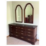 MB - Vintage Broyhill Dresser With Two Mirrors