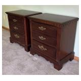 MB - Vintage Broyhill Cherry Wood Nightstand Pair