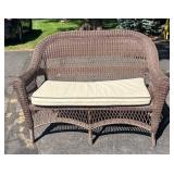 G - Wicker Patio Loveseat With Cushion