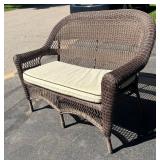 G - Wicker Patio Loveseat With Cushion