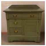 O - Vintage Olive Green Washstand