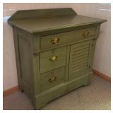 O - Vintage Olive Green Washstand