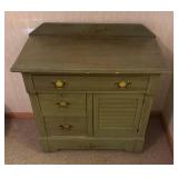 O - Vintage Olive Green Washstand