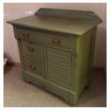 O - Vintage Olive Green Washstand