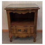 O - French Provincial Nightstand with Protective Glass Top