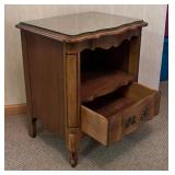 O - French Provincial Nightstand with Protective Glass Top