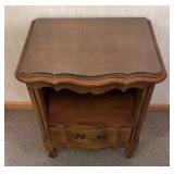 O - French Provincial Nightstand with Protective Glass Top