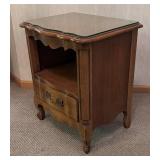 O - French Provincial Nightstand with Protective Glass Top