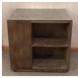 O - Vintage Square Side Table With Glass Top