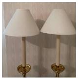 O - Vintage Brass Table Lamps Pair