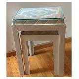O - Vintage Nesting Tables With Glass Tops (Lot of 2)