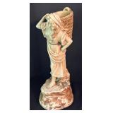 O - Vintage Marwal Industries, Peasant Girl With Basket Sculpture