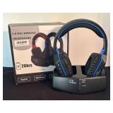 O - WallarGe HP003 Wireless TV Headphones Black Blue