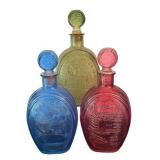 O - Vintage Ezra Brooks Whiskey Decanter Trio