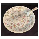 O - Vintage Cake Plate with Pastry Server