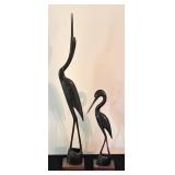 O - Vintage Water Buffalo Crane Decor Pair