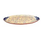 O - Temp-tations Floral Lace Serving Platters (Lot of 2)